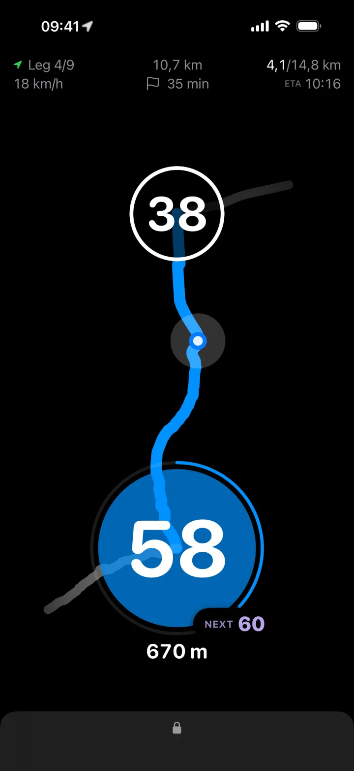 Minimal navigation while riding