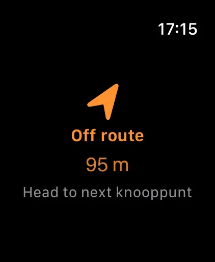 Apple Watch off-route warning