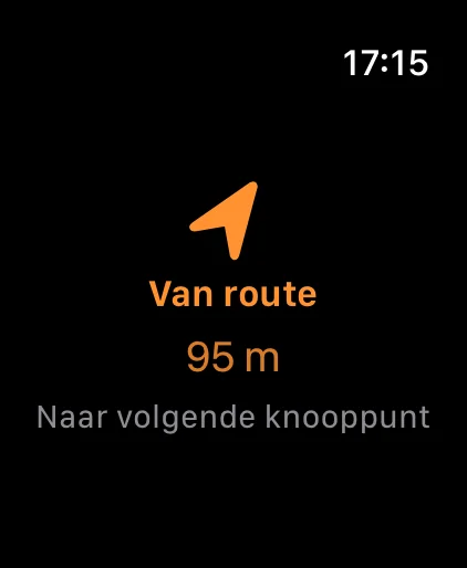 Apple Watch off-route warning